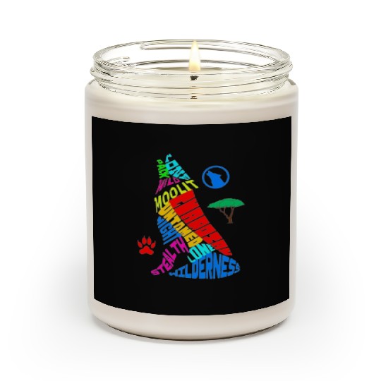 Majestic Wolf Howling in its Vibrant Habitat Scented Candles