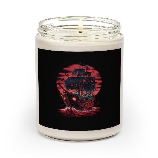 Creepy Sailing Boat Funny Pirat Scented Candles