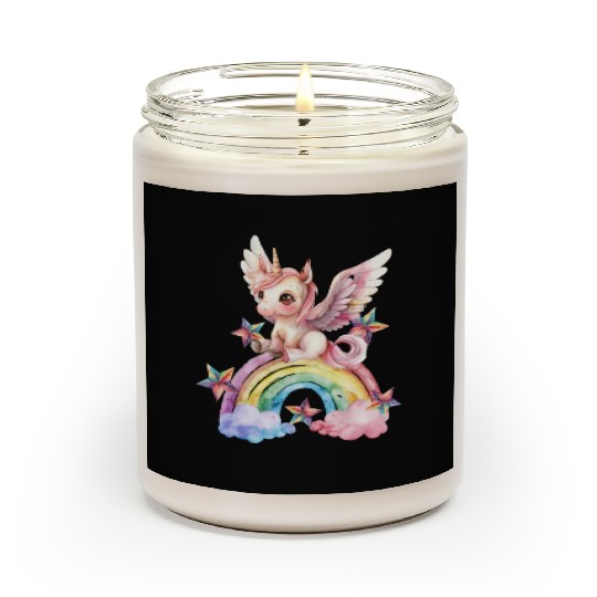 Rainbow & Unicorn Art Gifts for Girls & Teenagers Scented Candles