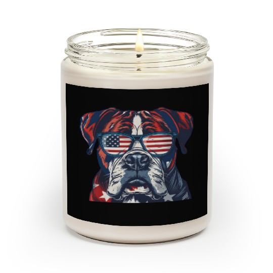 Boxer dog. American memorial day Scented Candles