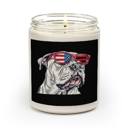 Dogo Argentino dog. 4th of July and memorial day Scented Candles