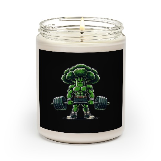 Broccoli Workout Muscular Broccoli Lifting Weights Scented Candles