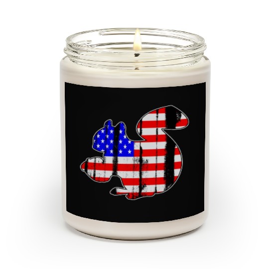 USA American Flag Squirrel Chipmunks Animal Lover Scented Candles