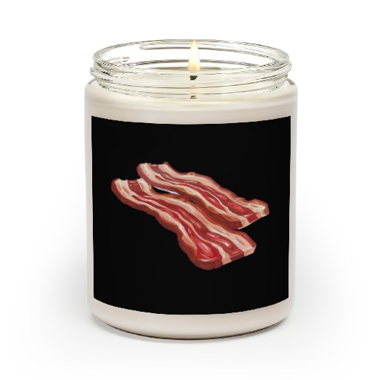 Delicious Bacon Strips Illustration Scented Candles
