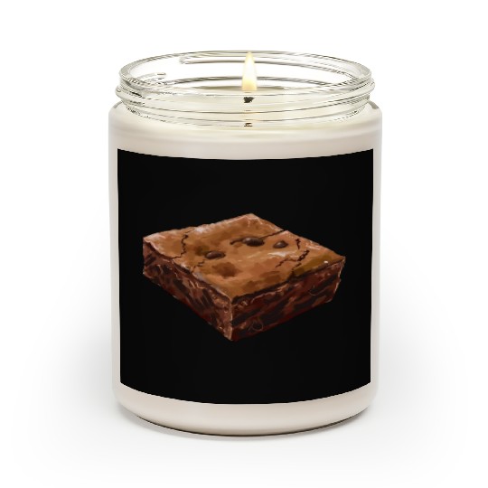 Decadent Chocolate Brownie Illustration Scented Candles