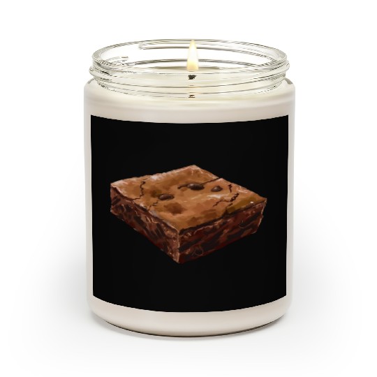 Decadent Chocolate Brownie Illustration Scented Candles