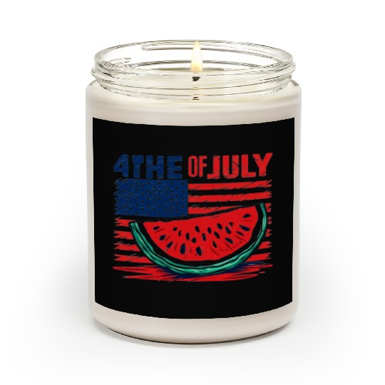 4th of July American Pride Watermelon Vintage Gift Scented Candles
