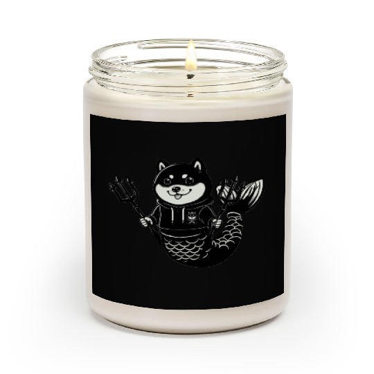 Shiba Inu Mermaid with Tridents Scented Candles