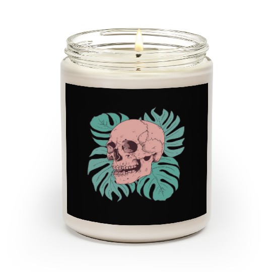 Pink Tropical Skull Scented Candles