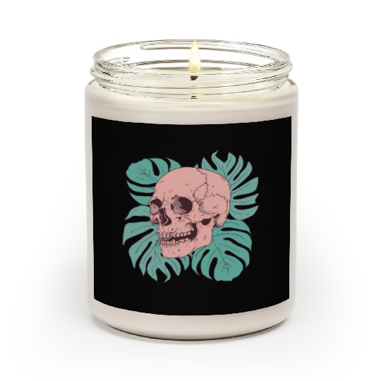 Pink Tropical Skull Scented Candles