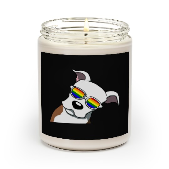 LGBTQ CUTE PIT BULL PRIDE DESIGN Scented Candles