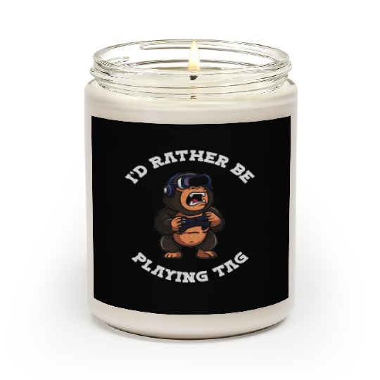 Gorilla Monkey I'd Rather Be Playing VR Gorilla Scented Candles