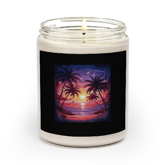 summer beach "Tropical Twilight Serenity" Scented Candles