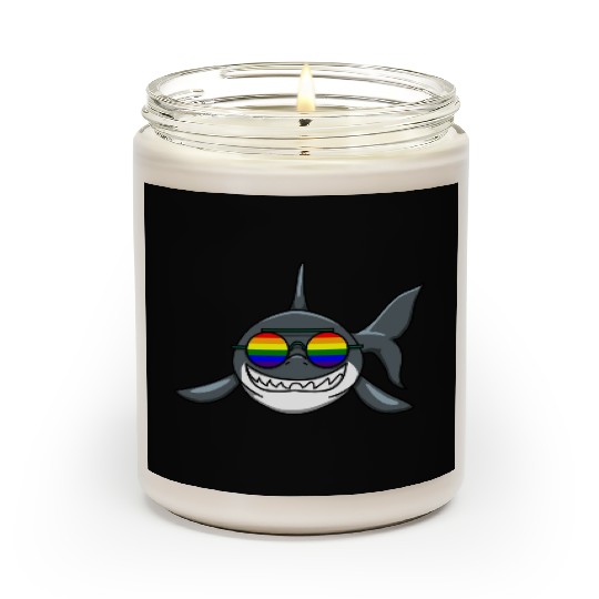 SMILING LGBTQ SHARK WITH RAINBOW GLASSES Scented Candles