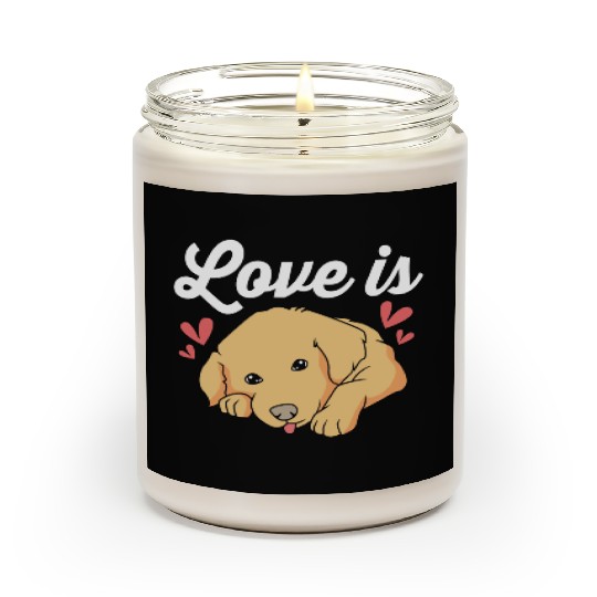 Dog Lover Pet Puppy I Love My Golden Retriever Scented Candles