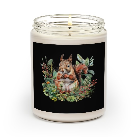 Squirrel Clipart - Woodland Creatures Art, Cute Scented Candles