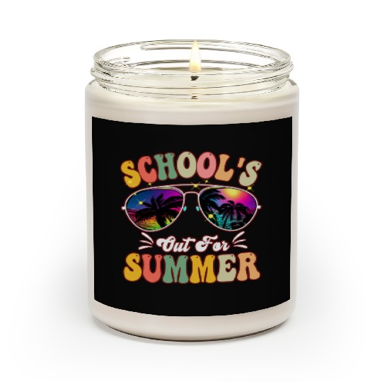 School's out for summer Tie Dye Sunglasses Teacher Scented Candles