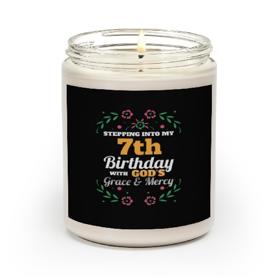 Stepping into my 7th Birthday Religious Bday Scented Candles