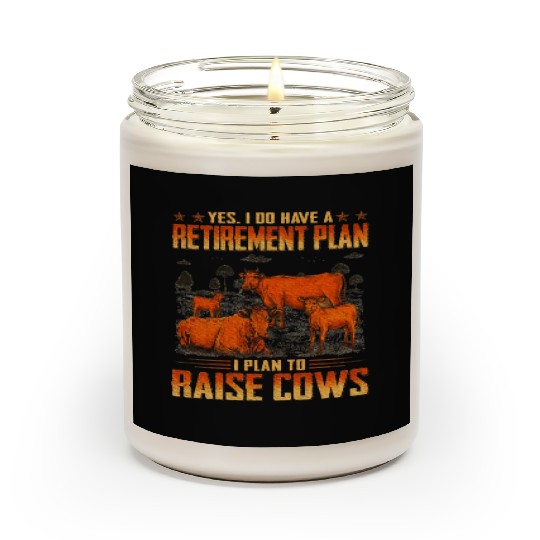 Farmer Beef Cows Retirement Plan Scented Candles