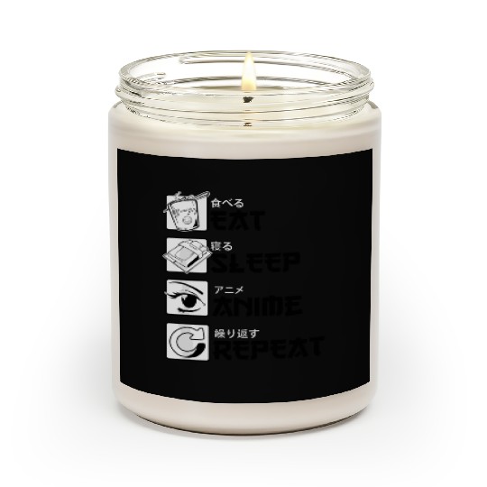 Eat Sleep Anime Repeat Anime Lovers Gifts for Men Scented Candles