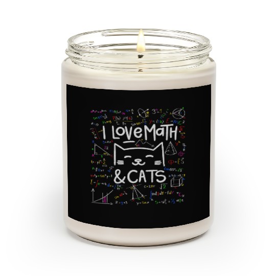 Cat Lover, Math, I Love Math And Cats, Math Lover Scented Candles