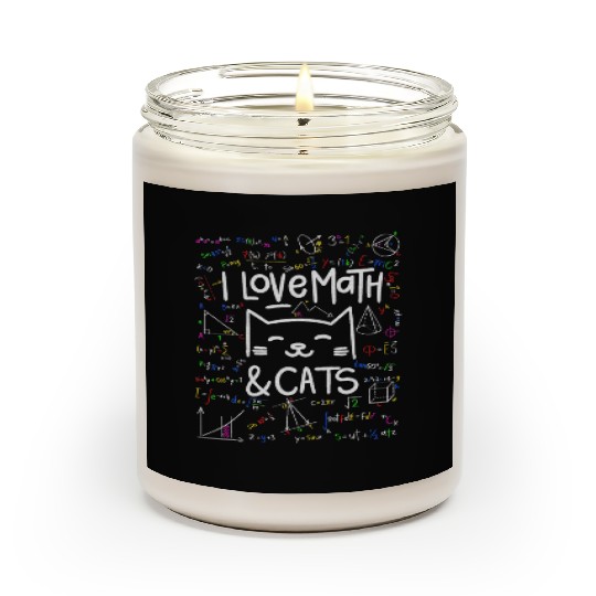 Cat Lover, Math, I Love Math And Cats, Math Lover Scented Candles