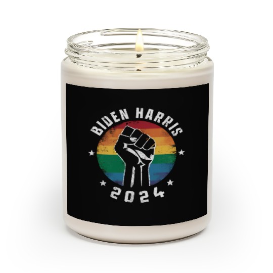 Biden Harris 2024 LGBT Rainbow Gay Pride Election Scented Candles