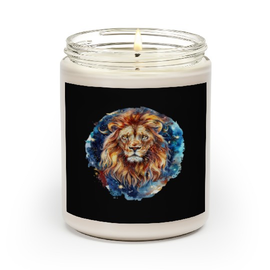 Celestial Lion Images, Mystical Lion, Night sky Scented Candles