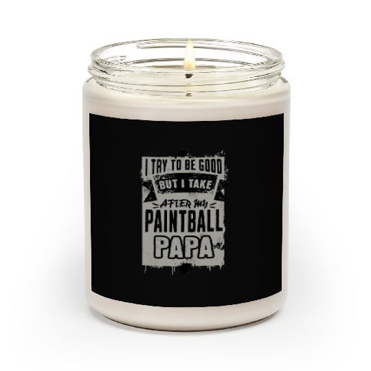 paintball papa, black and grey Scented Candles
