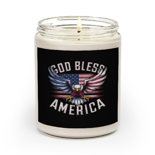 God Bless America Eagle Happy 4th Of July US Flag Scented Candles
