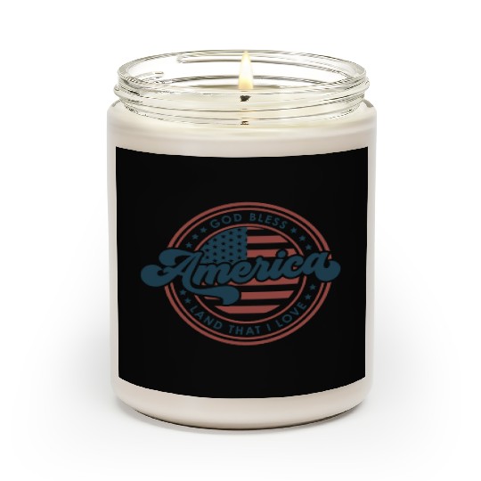 4th of July Retro US Flag God Bless America Funny Scented Candles