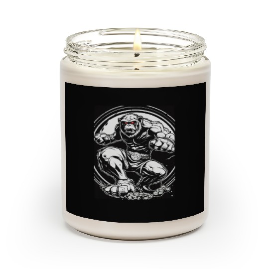 Zombie ape street fighter black and white circle l Scented Candles