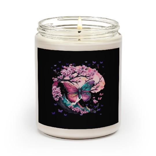 Cherry Blossoms, Butterflies & Mountains - Zen Scented Candles