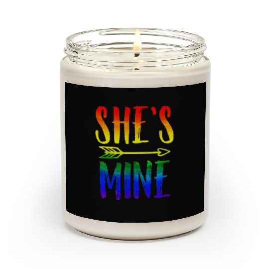 I'm Hers She's Mine LGBT Pride Lesbian Couple Scented Candles