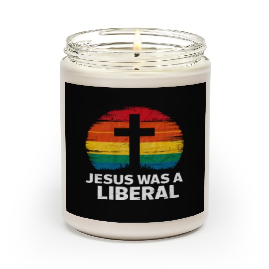 Jesus Was A Liberal Retro Sunset Progressive Scented Candles