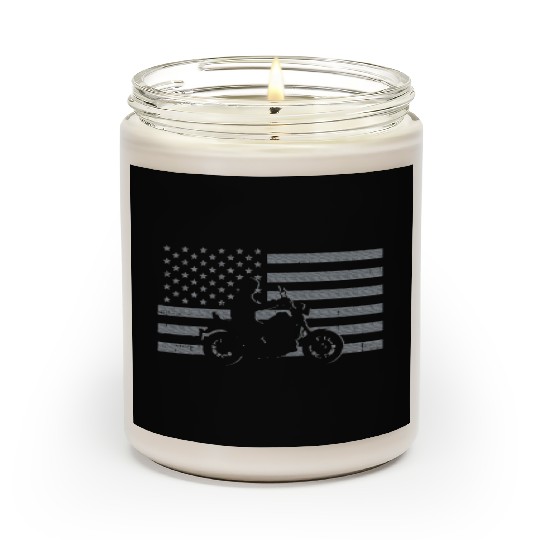 Motorcycle US Flag Biker Motorbike Teen Youth Scented Candles