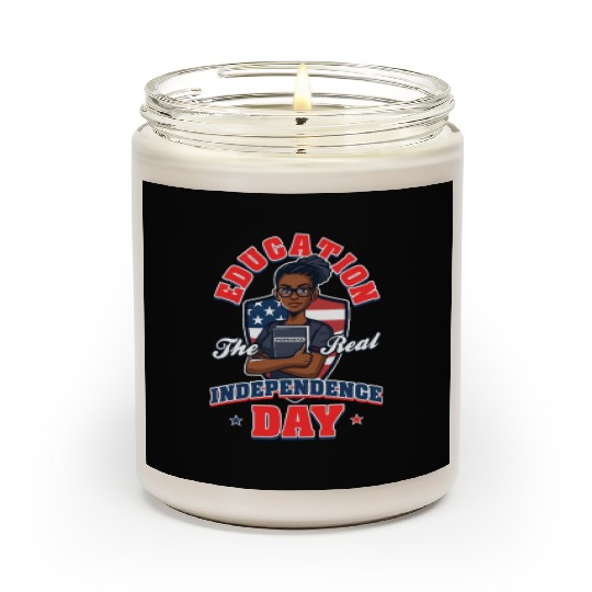 Patriotic Teacher Education Real Independence Scented Candles