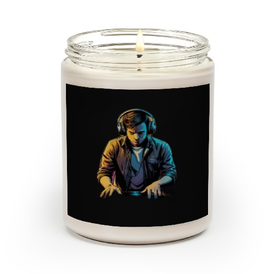 Neon DJ Youth Illustration Scented Candles