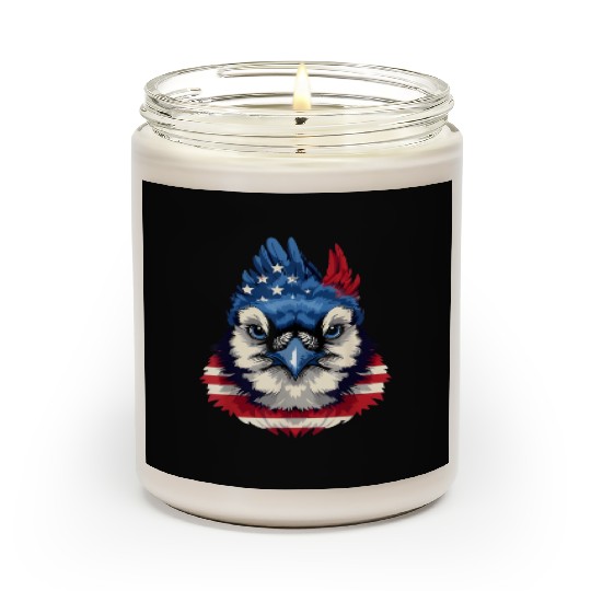 Patriotic Bird Face 4th Of July Scented Candles