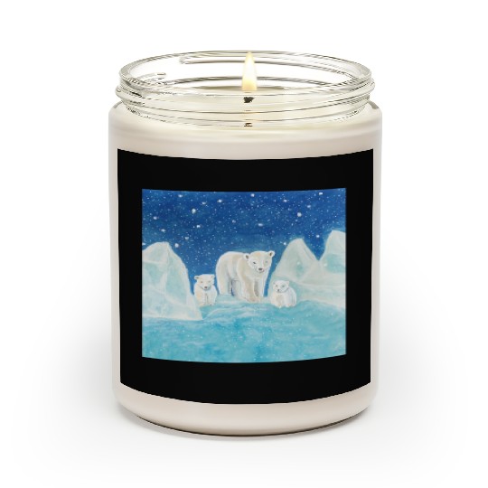 Polar Bears (Ursus maritimus) - Bear Mother & Cubs Scented Candles