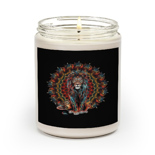 Lion Mandala for a Art lover Lion fan Scented Candles