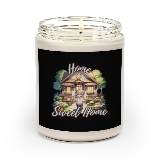 Home Sweet Home House Cabinand Person Waving 1 Scented Candles