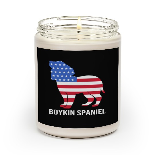 American Flag Boykin Spaniel Dog Patriotic Dog Scented Candles