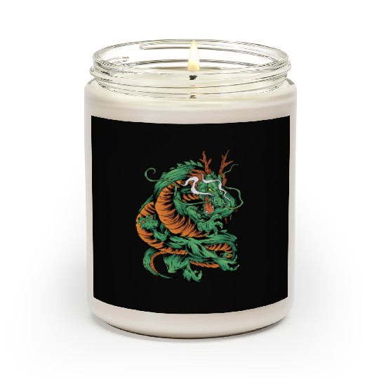 Angry Japanese Dragon Tattoo Scented Candles
