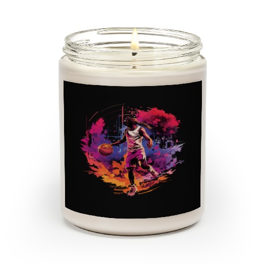 Basketball Player Surrounded by Sunset, Artwork Scented Candles