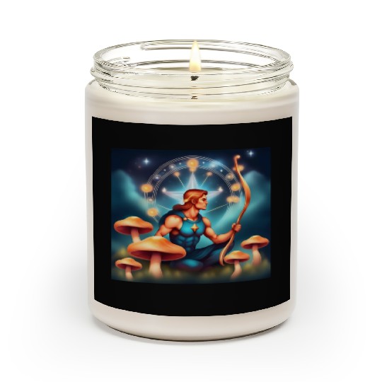 Sagittarius zodiac sign with mushrooms Scented Candles
