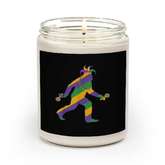 mardi gras bigfoot sasquatch men Scented Candles