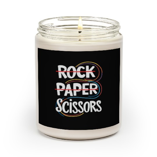Rock Paper Scissors Lesbian Funny Gay Pride LGBT Scented Candles