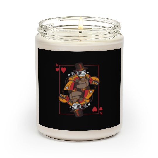 Panda Steampunk Card Game Heart King Poker Scented Candles