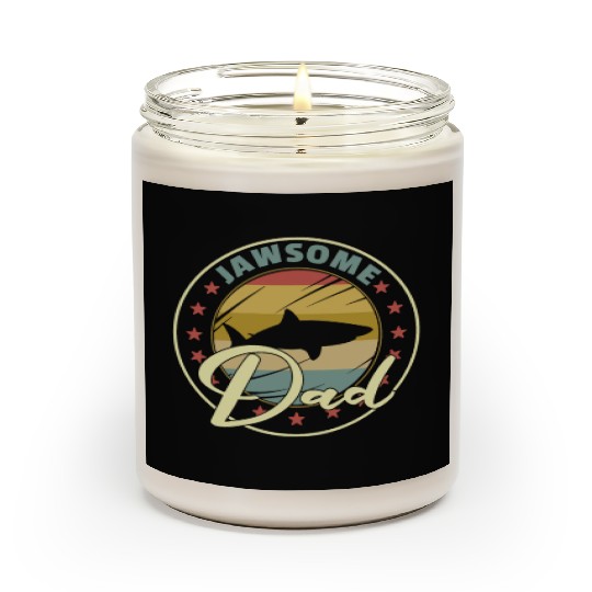 Jawasome Dad Funny Shark Father's Day Gift Scented Candles